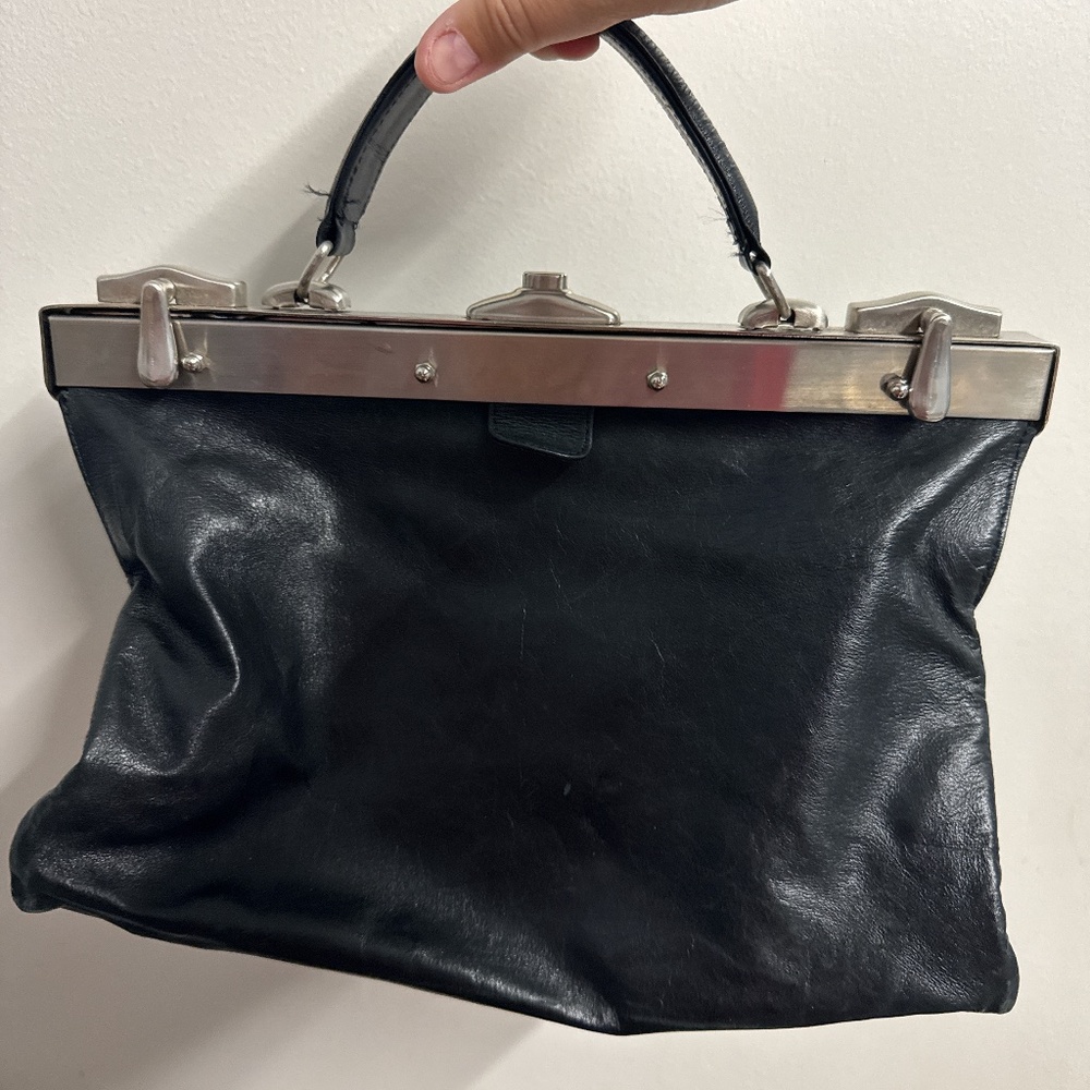 Balmain Black Leather Doctors Bag